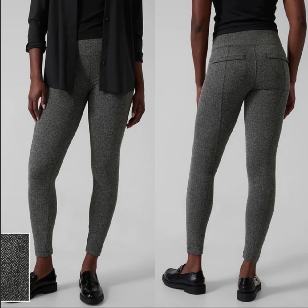 Athleta Delancey Herringbone Tight High Rise Legging Black White XS